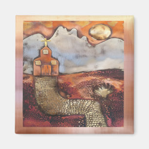 Sun-Aufstiegs-Kirche durch Sheri Kerr Magnet