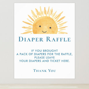 Sun Baby Dusche Windeln Raffle-Zeichen Poster