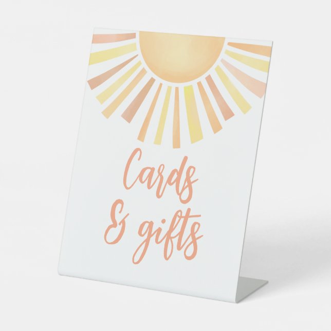 Sun Baby Shower Cards And Gifts Sockelschild (Vorderseite)