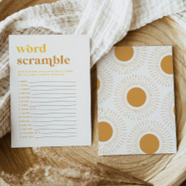 Sun Baby Shower Word Scramble Game Card Einladung