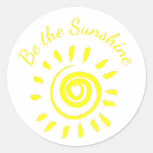Sun Be the Sunshine Inspiration Zitat zur Erinneru Runder Aufkleber