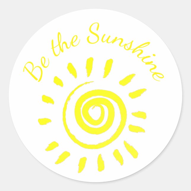 Sun Be the Sunshine Inspiration Zitat zur Erinneru Runder Aufkleber (Vorderseite)