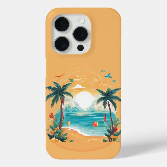 Sun Beach Palme Case-Mate iPhone Hülle (Rückseite)