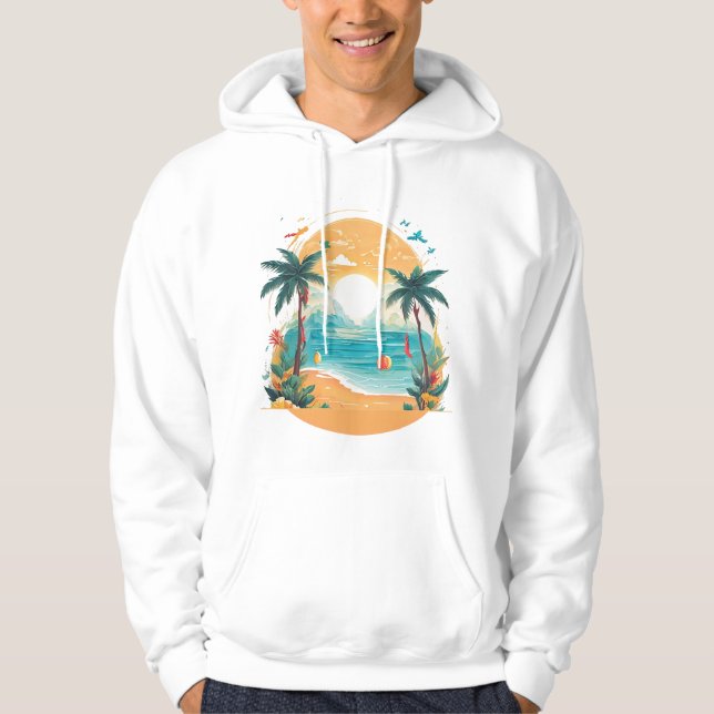 Sun Beach Palme Hoodie (Vorderseite)