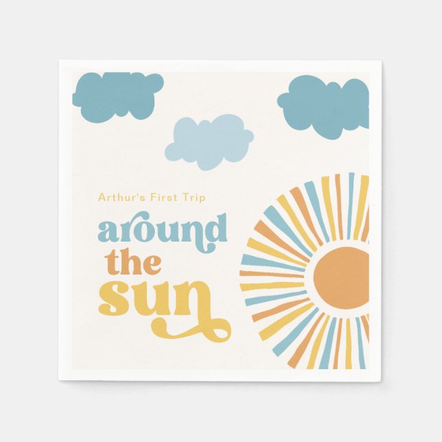 Sun Birthday Party Napkins Serviette (Vorderseite)