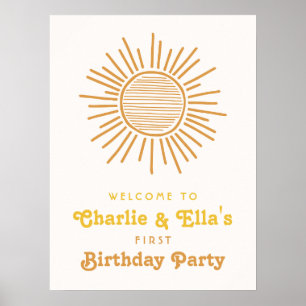 Sun Birthday Welcome Sign Poster