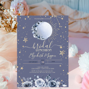 Sun, Blue Moon Rose Pastel Bridal Luncheon Einladung