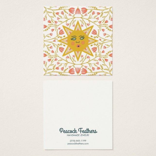 Sun & Blume Earring Necklace Juwelier Display Card (Vorne & Hinten)