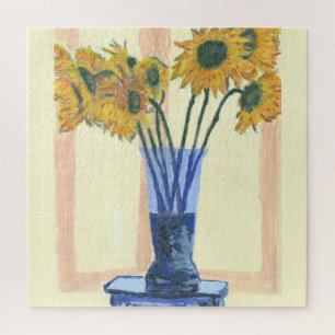 Sun-Blume in Blauer Vase Puzzle