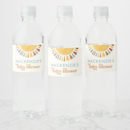 Sun Boho Baby Dusche Wasser Flasche Etikett