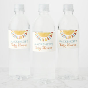 Sun Boho Baby Dusche Wasser Flasche Etikett