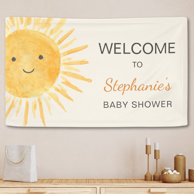 Sun Boho Gender-Neutral Baby Dusche Willkommen Banner (Von Creator hochgeladen)