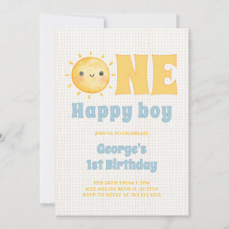 Sun Boy 1. Geburtstag Einladung