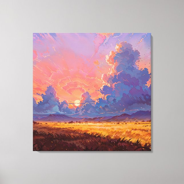 Sun Cast - Painterly Landscape Style Leinwanddruck (Vorderseite)