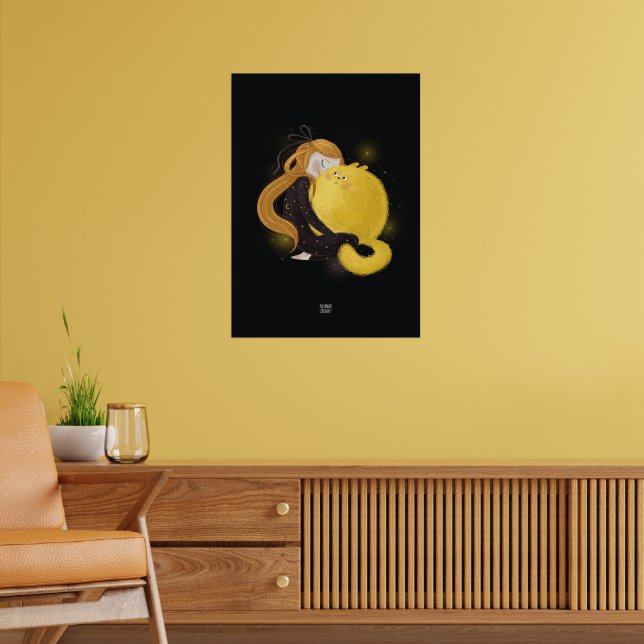 SUN CAT von Alexandra Dikaia Poster (Wohnzimmer 2)