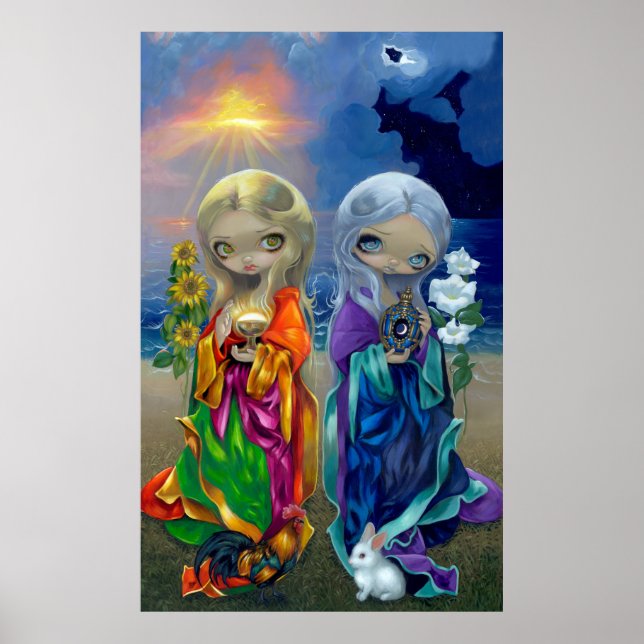 Sun Child and Moon Child ART PRINT Märchengöttin Poster (Vorne)