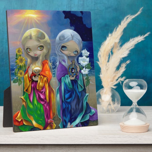 "Sun Child and Moon Child" Plaque Fotoplatte (Seite)