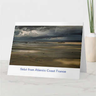 Sun cloudy Beach Farbe Frankreich Mont-Saint-Miche Karte
