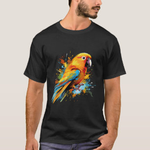 Sun Concorde Parrot Lover Farbenfrohe Splash Kunst T-Shirt