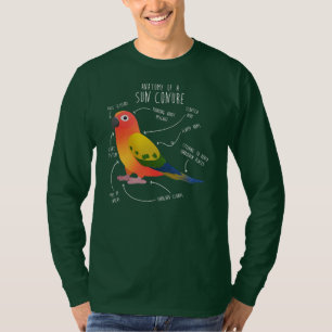 Sun Conure Anatomy Funny Niedlich Pet Parrot Bird T-Shirt