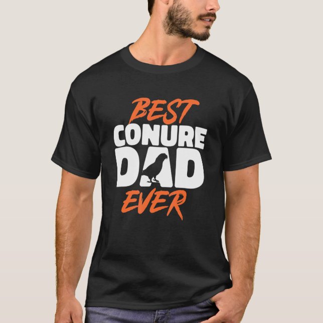 Sun Conure Best Conure Vater je Parrot Bird Contur T-Shirt (Vorderseite)