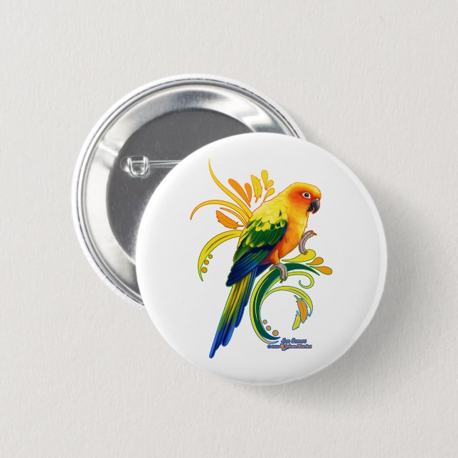 Sun Conure Button (Vorne & Hinten)