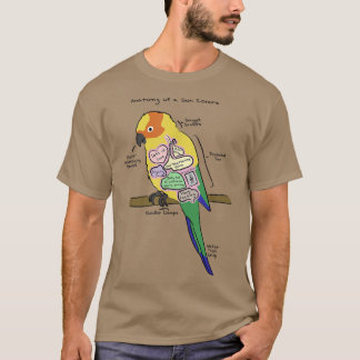 Sun Conure Funny Parrot Anatomie eines Sonnenschut T-Shirt