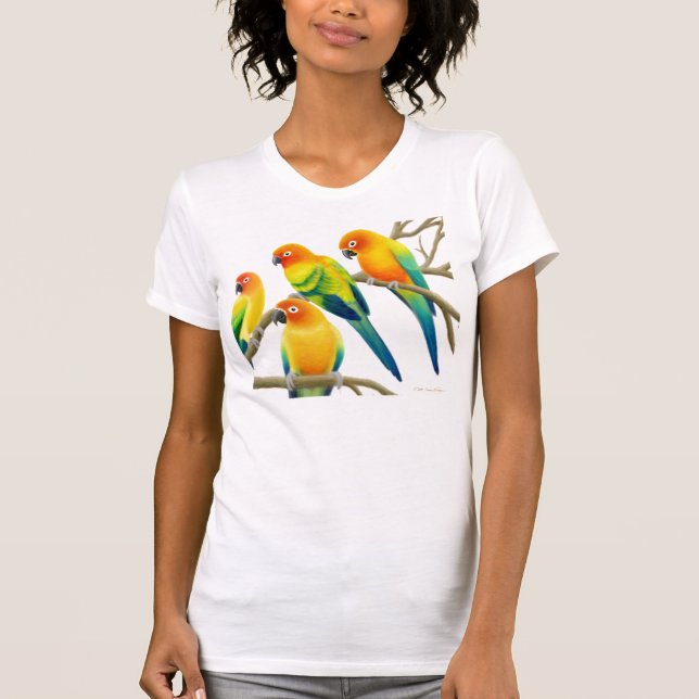 Sun Conure plappert Strick-Shirt der Damen-Jersey T-Shirt (Vorderseite)