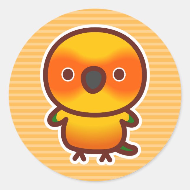 Sun Conure Runder Aufkleber (Vorderseite)