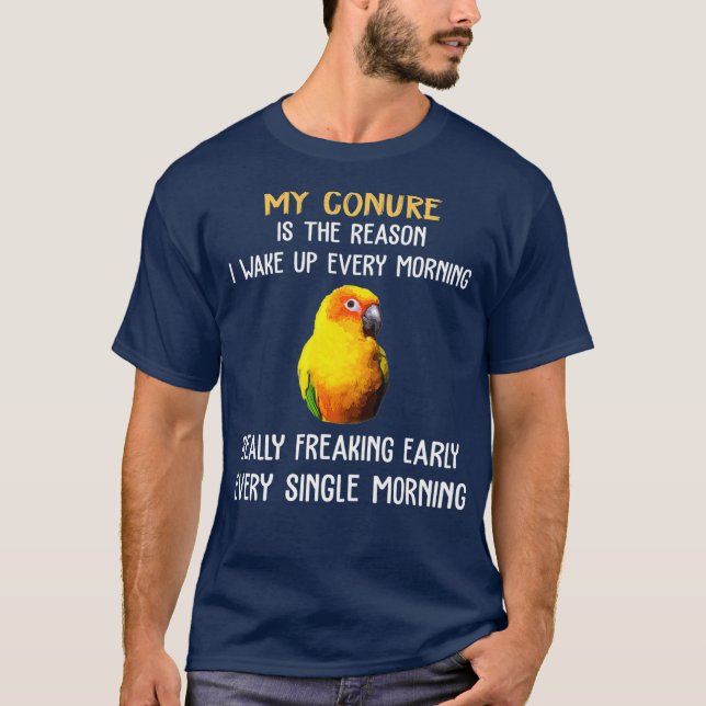 Sun Conure Shirt Grund Weckte früh aufrecht (Vorderseite)