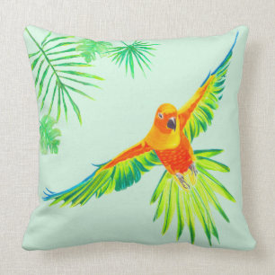 Sun Conure Throw Pillow Kissen