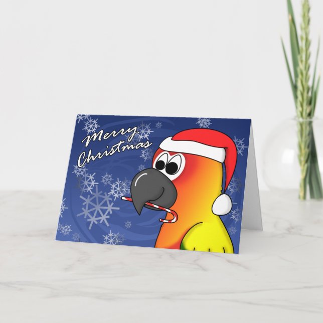 Sun Conure Weihnachtskarte Feiertagskarte (Vorderseite)