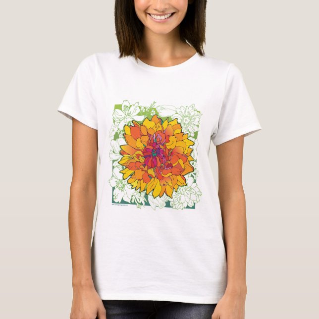 Sun-Dahlie T-Shirt (Vorderseite)