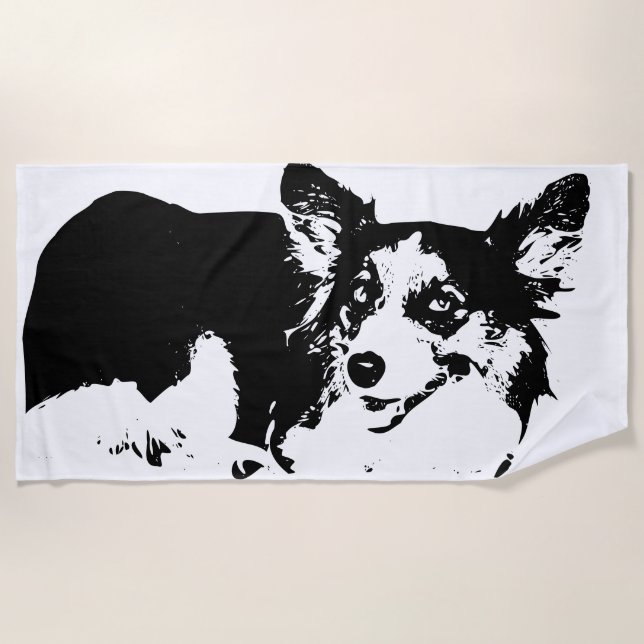 Sun-Day Corgi Mood Strandtuch (Vorderseite)