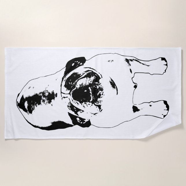 Sun Deck Bulldog Bold Strandtuch (Vorderseite)