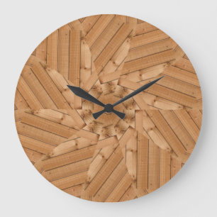 Sun Deck - Light Wooden Starburst Große Wanduhr