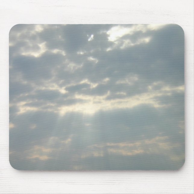 Sun, der durch Wolken Mousepad scheint (Vorne)