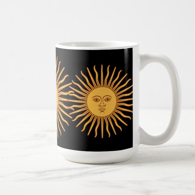 Sun des Mai-Inka-Symbol-Goldes Sun stellen Tasse (Rechts)