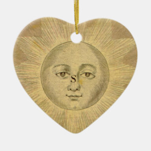 Sun Detail aus antiker Bowles Karte, ca. 1780 Keramik Ornament