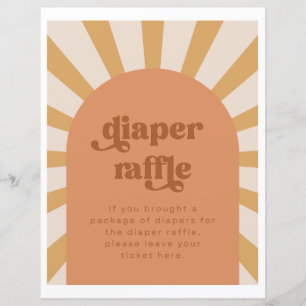 Sun Diaper Raffle Sign Gold Sun Baby Dusche