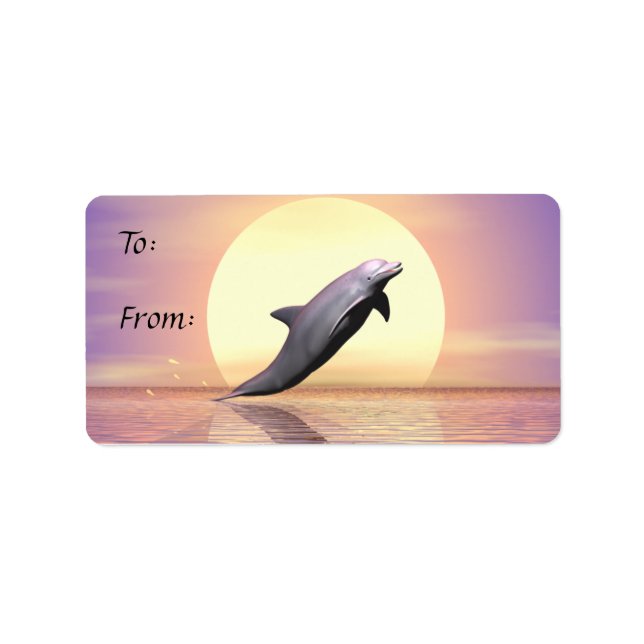 Sun Dolphin-Geschenkmarke Adressaufkleber (Vorne)