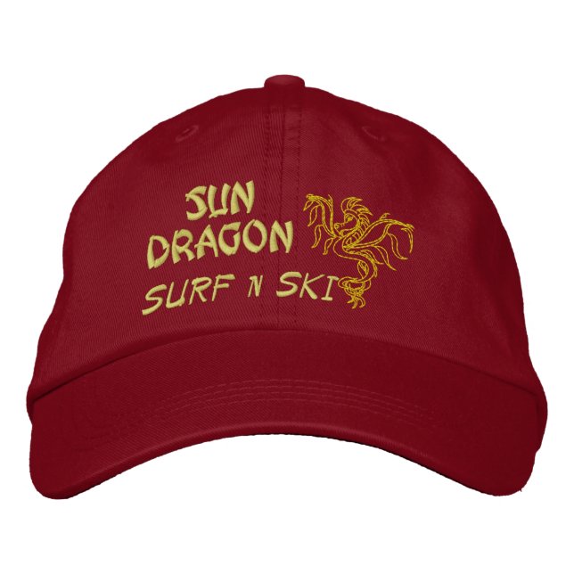 Sun Dragon Surf n ski Hat Bestickte Baseballkappe (Vorderseite)