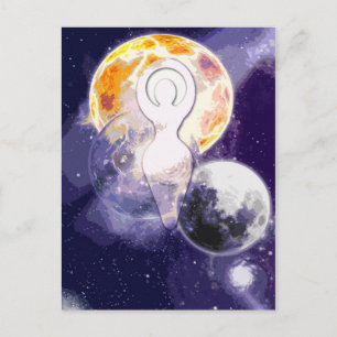 Sun Earth und Moon Goddess Postkarte