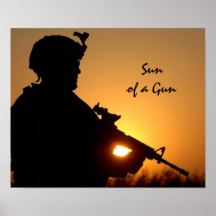 Sun eines Gewehr-lustigen Militärwortspiels Poster