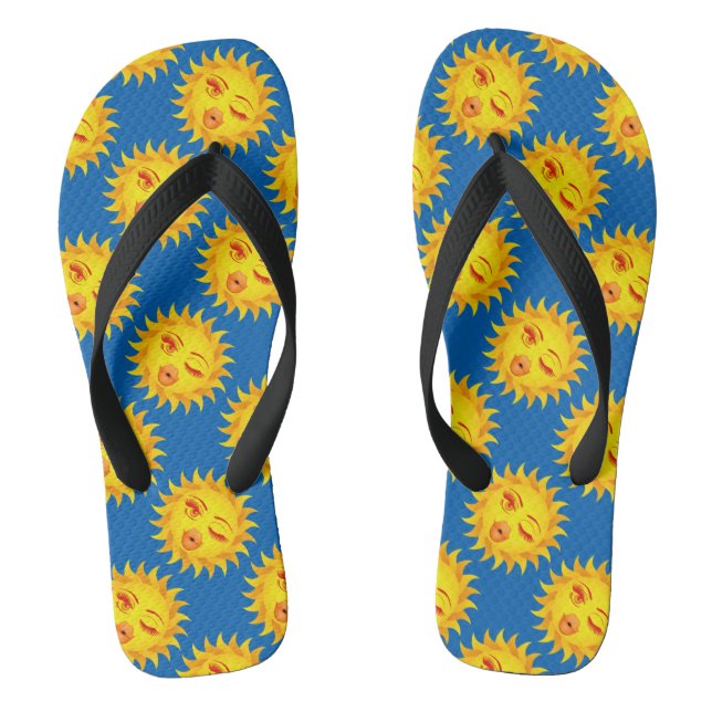Sun Emoji Print Flip Flops (Fußbett)