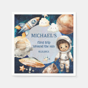 Sun Erste Reise um das Sun Foto 1. Geburtstag Serviette