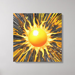 Sun Explosion - Gezeichnet in Animation Leinwanddruck