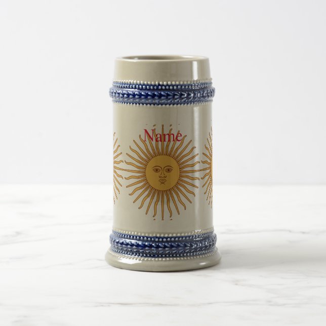 Sun face Art Illustration Thunder_Cove Bierglas (Mittel)