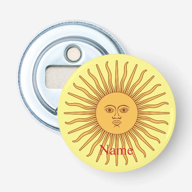 Sun face Art Illustration Thunder_Cove Flaschenöffner (Vorderseite)