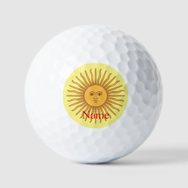 Sun face Art Illustration Thunder_Cove Golfball (Vorderseite)